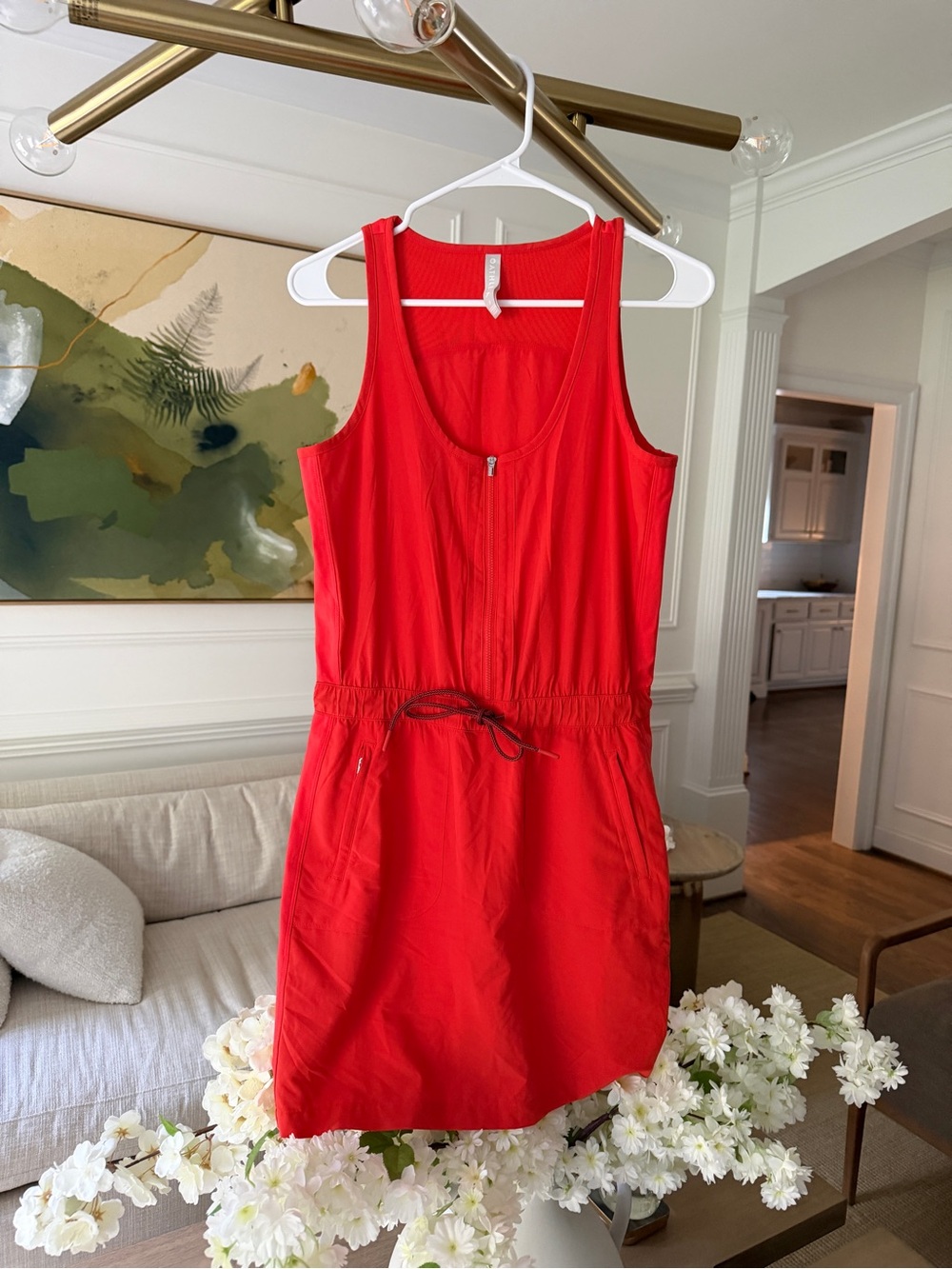 Athleta Poppy Orange Sport Dress with Shorts Built In